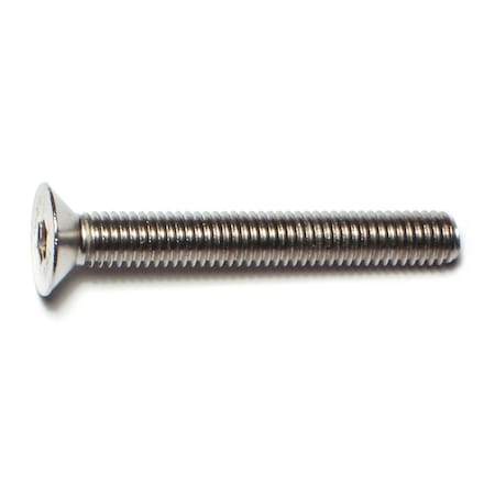 Midwest Fastener M6-1.00 Socket Head Cap Screw, Flat, Plain Stainless Steel, 45 mm Length, 3 PK 77056